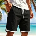 thumbnail image 1 of LEKWK Athletic Shorts for Men Elastic Waist Drawstring Workout Short with Contrast Trim Lightweight Quick Dry Gym Activewear with Pockets Black XXXL, 1 of 6