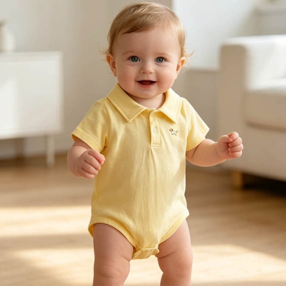 LEKWK Baby Boys Girls Bodysuit Short Sleeve Cotton Cute Romper Infant Breathable One Piece Jumpsuit Casual Summer Home Daily Outfit 0-2Y