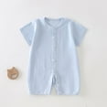 thumbnail image 1 of LEKWK Baby Cotton Romper Short Sleeve Comfy Soft Newborn Button Jumpsuit Breathable Infant Snap Up Bodysuits Summer Cute One Piece Outfit 0-2Y, 1 of 3