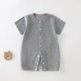 thumbnail image 1 of LEKWK Baby Cotton Romper Short Sleeve Comfy Soft Newborn Button Jumpsuit Breathable Infant Snap Up Bodysuits Summer Cute One Piece Outfit 0-2Y, 1 of 3