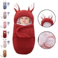 thumbnail image 1 of LEKWK Baby Swaddle Blanket with Hood Warm Baby Thermal Sleeping Sack 3D Cartoon Rabbit Ear Cute Loungewear Newborn Winter Thermal Receiving Blanket 0-6M, 1 of 6