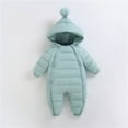 thumbnail image 1 of LEKWK Baby Warm Snowsuit Newborn Infant Winter Jumpsuit Hooded Zipper Romper Thermal Thick Coverall Sleep Bag Outdoor Travel Cold Weather Playwear 0-30M, 1 of 6