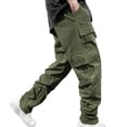 thumbnail image 1 of LEKWK Baggy Cargo Pants Men Loose Fit Durable Cotton Texture Multi Pocket Detail Cargo Pants Drawstring Elastic Waistband Work Pants Outdoor Outfits, 1 of 7