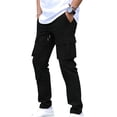 thumbnail image 1 of LEKWK Baggy Cargo Pants Men Slim Fit Durable Workwear Fabric Multi Pocket Detail Cargo Work Pants Adjustable Drawstring Elastic Waist Work Pants Outfits, 1 of 8