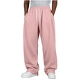 thumbnail image 1 of LEKWK Baggy Sweatpants for Men Loose Fit Soft Knit Texture Drawstring Elastic Waistband Sweatpants Daily Casual Lounge Gym Pants Athletic Pants Wear, 1 of 8