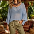 thumbnail image 1 of LEKWK Beach Cover Ups for Women Crochet Batwing 3/4 Sleeve Hollow Out Tops Scoop Neck Lightweight Sheer Poncho Shrug Summer Fashion Vacation Beachwear, 1 of 5