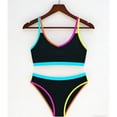 thumbnail image 1 of LEKWK Bikini Sets for Women Two Piece Scoop Neck Color Block Trim Contrast Binding Bathing Suits Sporty Summer Beach Pool Party Vacation Outfits, 1 of 2