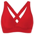 thumbnail image 1 of LEKWK Bikini Tops for Women Push Up Criss Cross Back Swim Top V Neck Supportive Sports Bra Swimwear Summer Beach Pool Party Bathing Suit Top, 1 of 2
