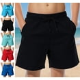 thumbnail image 1 of LEKWK Boy Swim Trunks Quick Dry Drawstring Causal Board Shorts with Pockets Loose Fit Solid Youth Teen Mesh Liner Swimsuit Summer Swimwear Size 6-14, 1 of 9