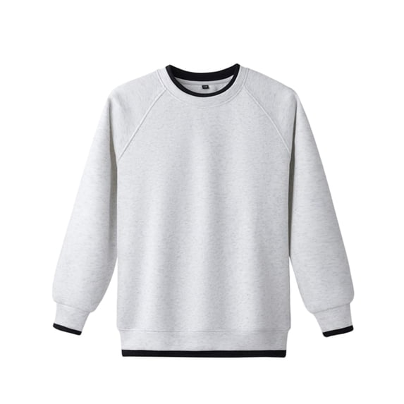 LEKWK Boys Crew Neck Sweatshirt Faux Two Piece Contrast Trim Long Sleeve Pullover Soft Warm Casual School Uniform Tops