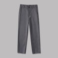 thumbnail image 1 of LEKWK Boys Dress Pants Teen High Waist Relaxed Fit School Uniform Loose Fit Casual Straight Leg Formal Trousers Back to School Wedding Dresswear 3-16Y, 1 of 3