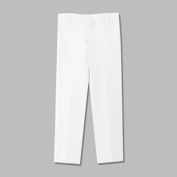 LEKWK Boys Dress Pants Teen High Waist Relaxed Fit School Uniform Loose Fit Casual Straight Leg Formal Trousers Back to School Wedding Dresswear 3-16Y