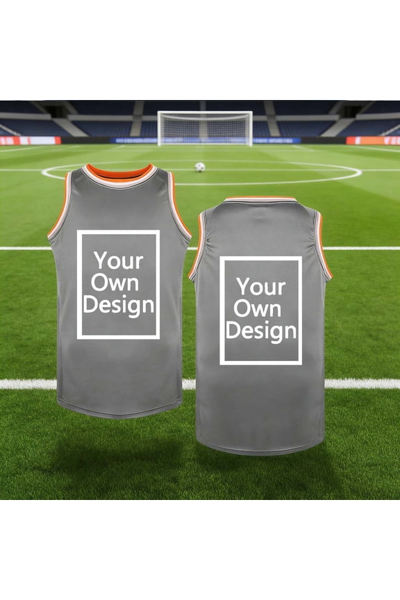 Boys Girls Custom Basketball Jersey Kids Sleeveless Personalized Tank Tops Breathable Mesh Performance Athletic Shirt Workout Team Uniforms 3-18Y