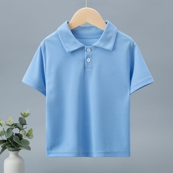 LEKWK Boys Golf Shirt Kids Short Sleeve Collared School Uniform Breathable Loose Fit Casual Tennis Shirt Summer Back To School Performance Outfits 4-13Y