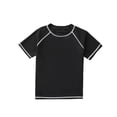 thumbnail image 1 of LEKWK Boys Short Sleeve Rash Guard Swim Shirt Contrast Stitching Crew Neck Top Quick Dry Athletic Beach Pool Swimming Tees, 1 of 7