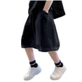 thumbnail image 1 of LEKWK Boys Shorts Elastic Waist Casual Trunks Loose Fit Cotton Bottoms Soft Breathable Pockets Summer Beach Holiday School Daily Lounge Wear, 1 of 6