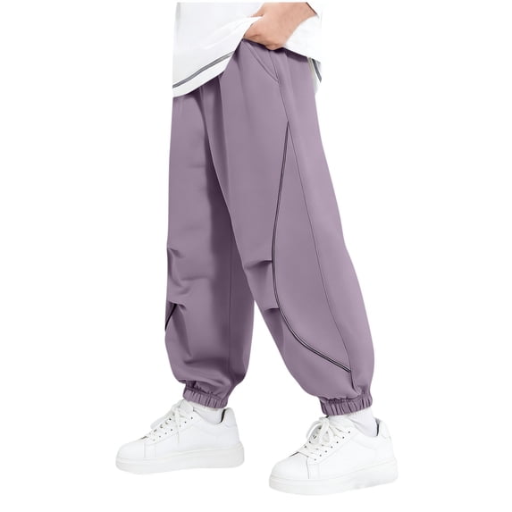 LEKWK Boys Sweatpants Loose Fit Contrast Piping Jogger Active Quick Dry Performance Outdoor Athletic Kids Casual Daily Sporty Pants