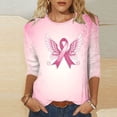 thumbnail image 1 of LEKWK Breast Cancer Shirts for Women Plus Size Pink Ribbon Breast Cancer Awareness T-Shirt 3/4 Sleeve Casual Inspirational Graphic Tee Survivor Gifts,Size S-5XL, 1 of 4