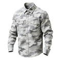 thumbnail image 1 of LEKWK Camouflage Shirt for Men Western Cowboy Style Long Sleeve Button Down Top Outdoor Hunting Ranch Rodeo Work Wear, 1 of 3