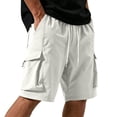 thumbnail image 1 of LEKWK Cargo Shorts for Men Athletic Workout Gym Shorts Quick Dry Lightweight with Multi-Pockets Elastic Waist Drawstring for Running Training Summer Activewear Khaki XL, 1 of 6
