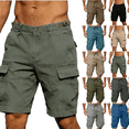 thumbnail image 1 of LEKWK Cargo Shorts for Men Hiking Straight Leg Bermuda Shorts Multi Pockets Durable Woven Mid Rise Button Waist Utility Shorts Outdoor Athletic Travel Work Wear Green 36, 1 of 7