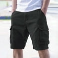 thumbnail image 1 of LEKWK Cargo Work Shorts for Men Button Waist Hiking Outdoor Shorts Multi Pockets Straight Leg Knee Length Bermuda Shorts Lightweight Mid Rise Hiking Travel Work Wear Black S, 1 of 7