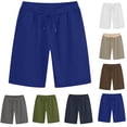 thumbnail image 1 of LEKWK Casual Sweatshorts for Men Athletic Workout Gym Shorts Soft Cotton Blend Elastic Waist with Drawstring And Side Pockets Summer Lounge Running Activewear Blue L, 1 of 2