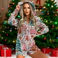 thumbnail image 1 of LEKWK Christmas Fleece Jumpsuits for Women One Piece Long Sleeve Cute Teddy Bear Rompers Matching Santa Xmas Pajamas Sleepwear Hooded Zip Up Jumpers Holiday Funny Clothes, 1 of 7