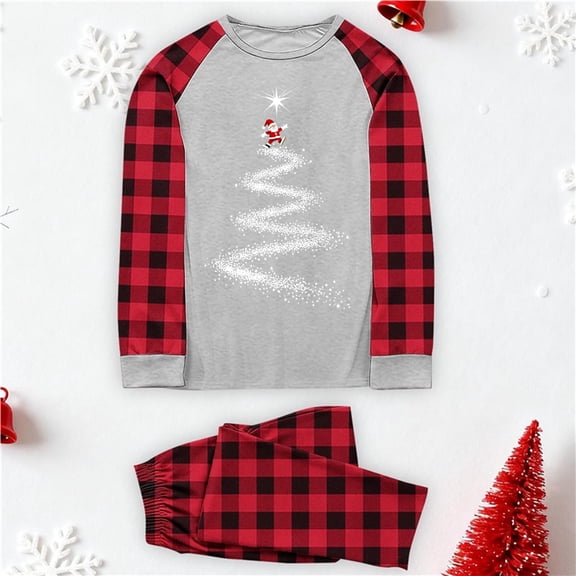 LEKWK Christmas Pjs for Family Pjs Sets for Women Pajamas for Christmas Family Red Silk Pajamas Matching Family Pijamas Navideñas Familiares 2025 Christmas Family Pjstopa and Pants Outfits