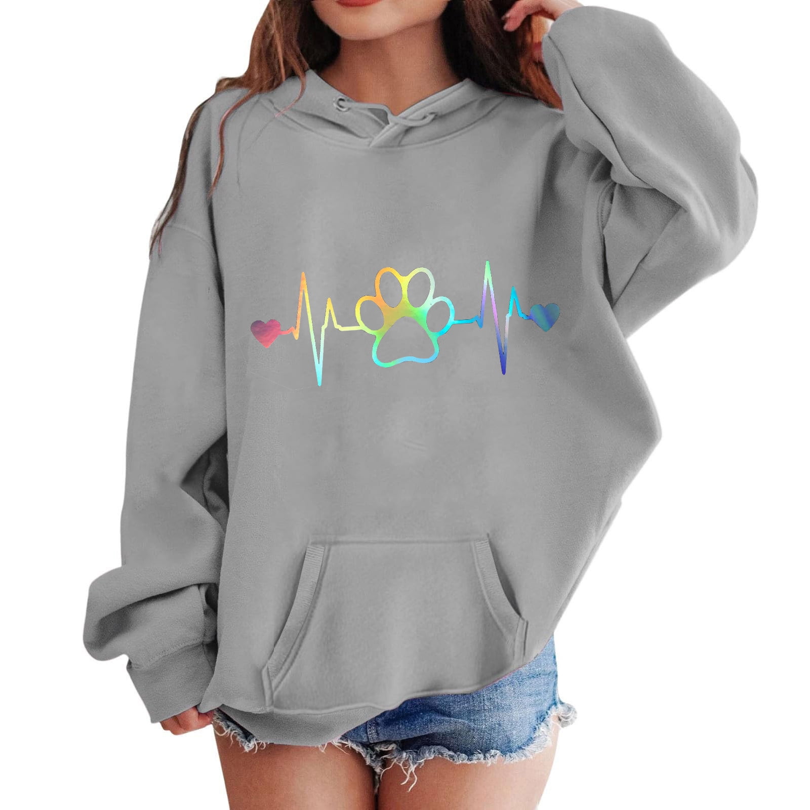 Womens Hoodies Pullover Sweaters Tunic Tops For Women Loose - View #7