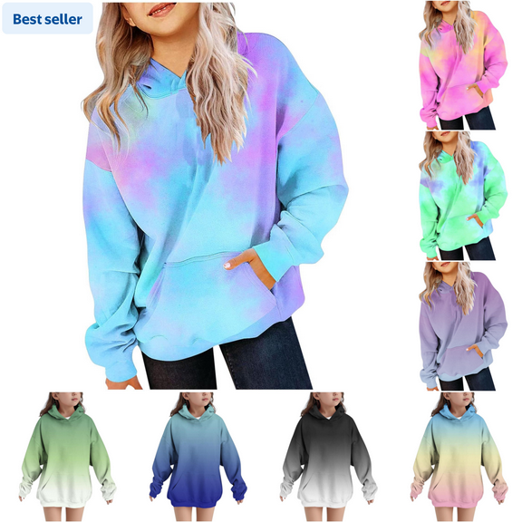 LEKWK Clothes for Kids Crew Neck Sweatshirts Girl Funny Tunic Pullover Girls Sweaters Size 14-16 Hoodies for Teen Girls Trendy Preppy Ropa de Mujer