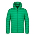 thumbnail image 1 of LEKWK Down Coat Men Thick Zip Up Puffer Jackets Quilted Padded Hooded Lightweight Warm Winter Coat Puffy Coats with Pockets Plus Size Outerwear, Green 4XL, 1 of 7