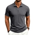 thumbnail image 1 of LEKWK Collared Shirts for Men Short Sleeve Quarter Zip Waffle Knit Golf Top Casual Lightweight Breathable Athletic Shirt for Tennis Business Work Summer Wear, 1 of 8