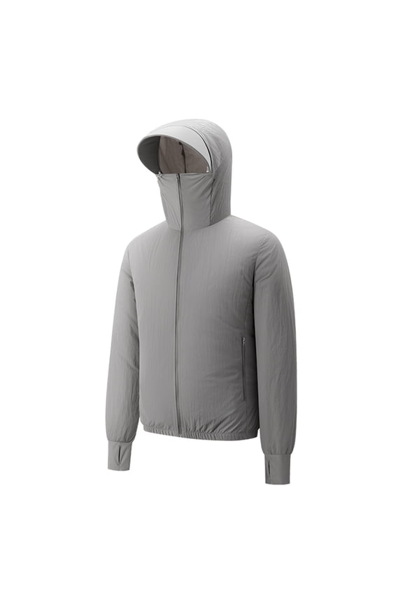 Cooling Jacket for Men Women UPF 50+ Air Conditioner Hoodie with USB Dual Fans 3 Speed Adjustable Full Zip Sun Shirts for Outdoor Workwear No Power