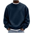 thumbnail image 1 of LEKWK Crewneck Sweatshirts for men Long Sleeve Casual Pullover Activewear Athletic Tops Classic Fit Comfortable Basic Fall Winter Shirt for Gym Workout Running Outdoor Navy XL, 1 of 5