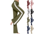 thumbnail image 1 of LEKWK Flare Yoga Pants for Women Side Stripe Wide Leg Yoga Pants Drawstring Athletic Leggings High Waist Stretchy Sporty Gym Workout Casual Bottoms, 1 of 8