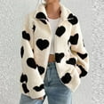 thumbnail image 1 of LEKWK Fleece Zip up Jackets for Women Lightweight Sherpa Heart Graphic Winter Coats with Pockets Outerwear, 1 of 7