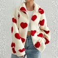 thumbnail image 1 of LEKWK Fleece Zip up Jackets for Women Lightweight Sherpa Heart Graphic Winter Coats with Pockets Outerwear, 1 of 7