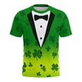thumbnail image 1 of LEKWK Funny St Patricks Day Shirt Women Tuxedo Suit Print Graphic Tees Crew Neck Costume Tops Bow Tie 3D Graphic Outfits, 1 of 7