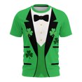 thumbnail image 1 of LEKWK Funny St Patricks Day Shirt Women Tuxedo Suit Print Graphic Tees Crew Neck Costume Tops Bow Tie 3D Graphic Outfits, 1 of 7