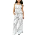 thumbnail image 1 of LEKWK Girls 2-Piece Outfit Set Polka Dot Sleeveless Peplum Top Wide Leg Pant Set Little Kid Fashionable Casual Summer Party Wear Soft Breathable Suit, 1 of 9