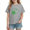 thumbnail image 1 of LEKWK Girls Love Shamrock Graphic Tee Plaid Polka Dot Print Short Sleeve Round Neck T-Shirt Breathable Cotton Top Saint Patrick's Day Wear, 1 of 9