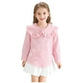thumbnail image 1 of LEKWK Girls Plaid Shirt Checkered Print Ruffle Collar Tops Long Sleeve Button Down Blouse Preppy Style Back to School Holiday Outfits, 1 of 7