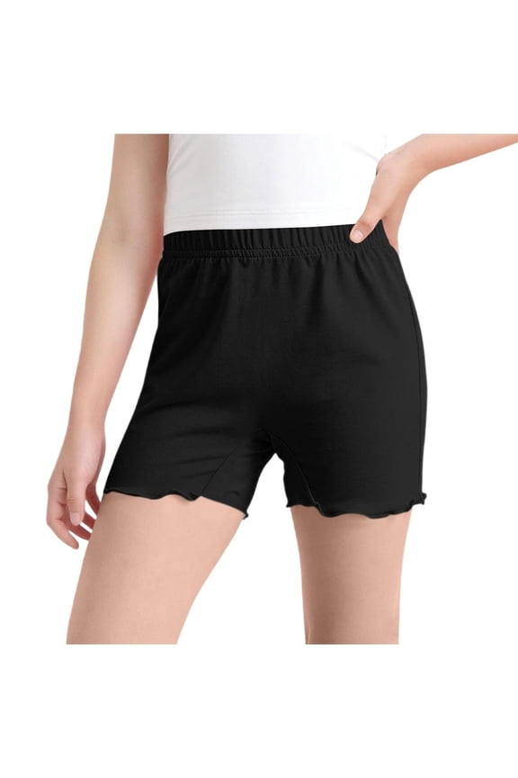 Girls Shorts Under Skirt Safety Pants Lace Trim Leggings Soft Stretchy Breathable Bottoms Dance Bike Yoga Summer Daily Home Sleep Wear