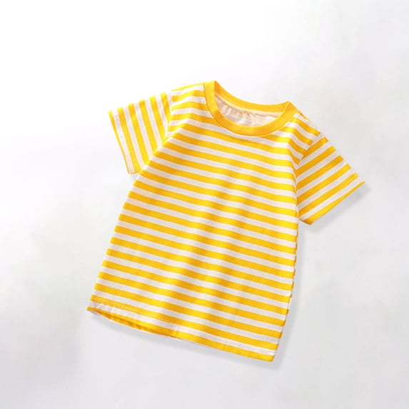 LEKWK Girls Striped Shirts Size 2-10 Kids Short Sleeve Crewneck Casual T-Shirt Lightweight Loose Cotton Summer Tops Back To School Outfits for Girls Boys