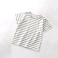 thumbnail image 1 of LEKWK Girls Striped Shirts Size 2-10 Kids Short Sleeve Crewneck Casual T-Shirt Lightweight Loose Cotton Summer Tops Back To School Outfits for Girls Boys, 1 of 5