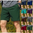 thumbnail image 1 of LEKWK Golf Shorts for Men Upf 50+ Elastic Waist Stretch Knee Length Active Shorts with Pockets Lightweight Sun Protection Straight Leg Walking Shorts Hiking Outdoor Work Daily Bottoms Green S, 1 of 5