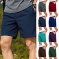 thumbnail image 1 of LEKWK Golf Shorts for Men Upf 50+ Elastic Waist Stretch Knee Length Active Shorts with Pockets Lightweight Sun Protection Straight Leg Walking Shorts Hiking Outdoor Work Daily Bottoms Navy S, 1 of 5