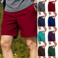 thumbnail image 1 of LEKWK Golf Shorts for Men Upf 50+ Elastic Waist Stretch Knee Length Active Shorts with Pockets Lightweight Sun Protection Straight Leg Walking Shorts Hiking Outdoor Work Daily Bottoms Red M, 1 of 5