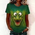 thumbnail image 1 of LEKWK Halloween Shirts for Women Animal Print Short Sleeve Casual Funny Shirts Crewneck Relaxed Fit Lightweight Cute Graphic T-Shirts, 1 of 5